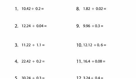 10 Dividing Decimals 5th Grade Math Worksheets / worksheeto.com