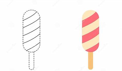 ice cream trace worksheet for kindergarten