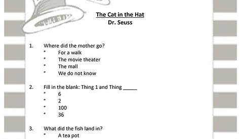 the cat in the hat worksheets