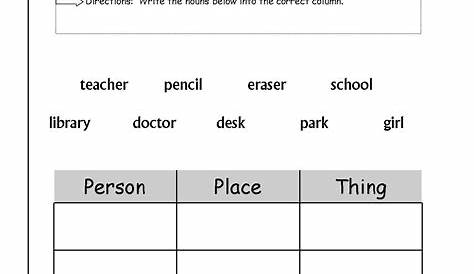 identify nouns and verbs worksheet