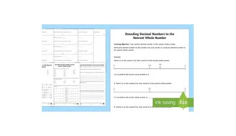 rounding with decimals worksheets