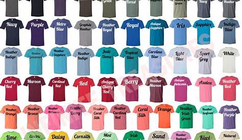 Gildan 64000 Color Chart Softstyle T Shirt 2020 | Etsy