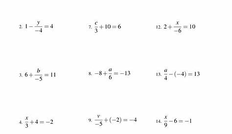 linear systems of equations worksheets