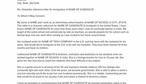 Good Moral Character Letter For Immigration Sample | louiesportsmouth.com