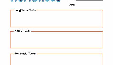 goal setting worksheet elementary