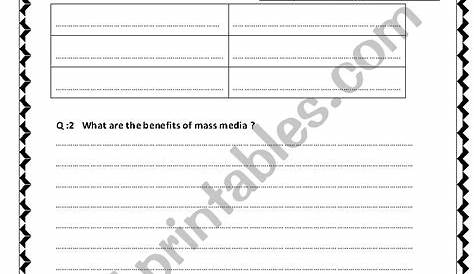 the important of media - ESL worksheet by ashrafhirzallah