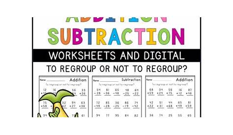 2 Digit Addition and Subtraction With and Without Regrouping Worksheets