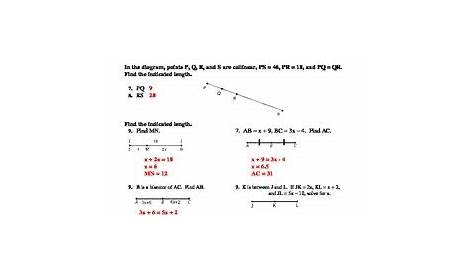 Geometry Segment And Angle Addition Worksheet Answers - Ivuyteq