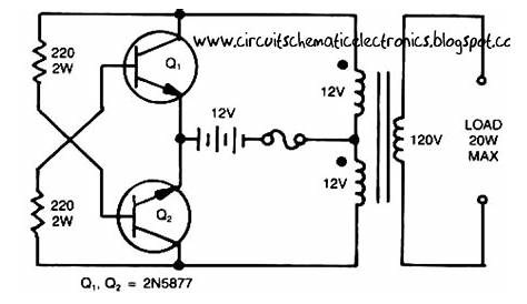 Simple Inverter Circuit from 12 V up to 120V | Electronic circuit