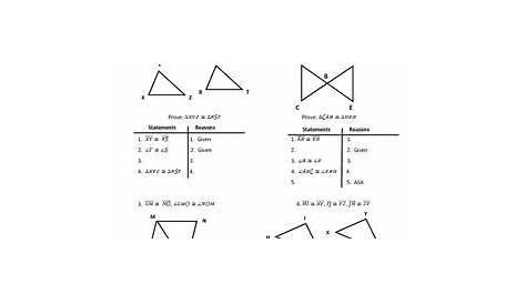 geometry worksheets congruent triangles sss sas answer key