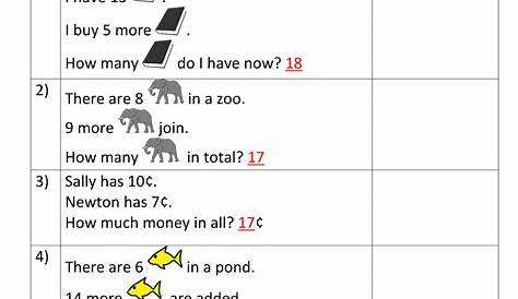 math word problems for 1st grade