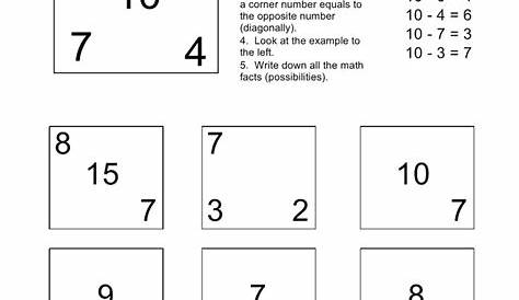 Math Squares Worksheet. Complete each math square to find the missing