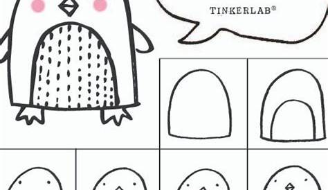 Easy Drawing Ideas | Kawaii Cute Penguin Drawing - TinkerLab