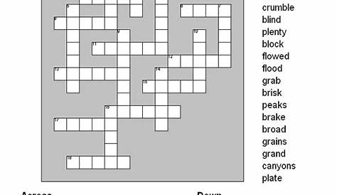 crossword puzzles for 5th graders activity shelter - plant crossword