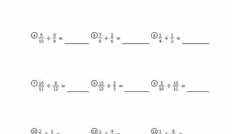 math worksheet mixed fractions division