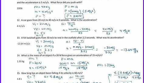 physical science newtons laws worksheet