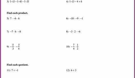 multiplying and dividing rational numbers worksheet 7th grade