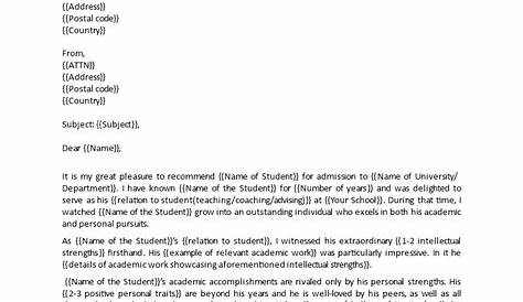 sample recommendation letter for student scholarship