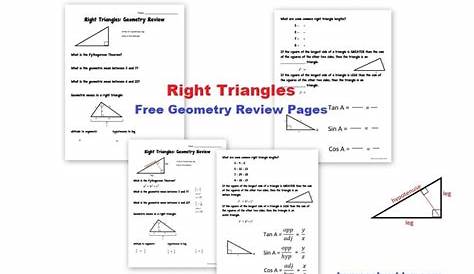 Free Right Triangles Review Worksheets - Homeschool Den