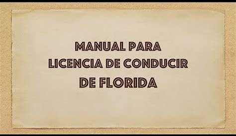 manual licencia de conducir florida