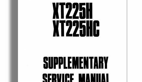 Yamaha Xt225 Service Manual