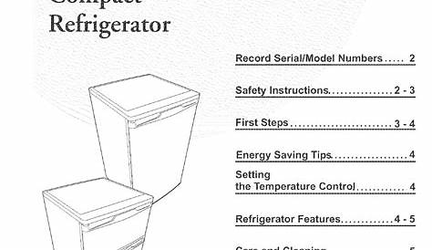 frigidaire refrigerator manual free