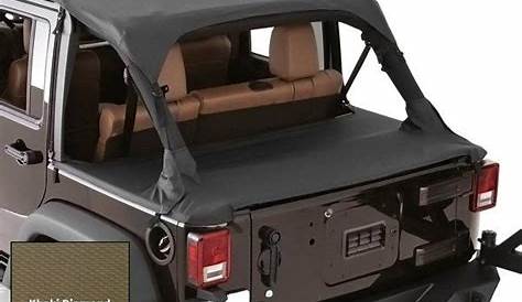 All Things Jeep - Tonneau Cover for OEM Soft Top With Channel Mount for Jeep Wrangler JK 4 Door