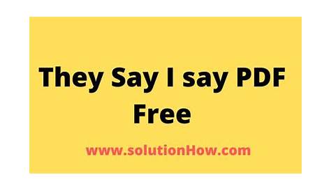 they say i say pdf 5th edition free