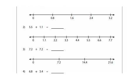 division using number line worksheet