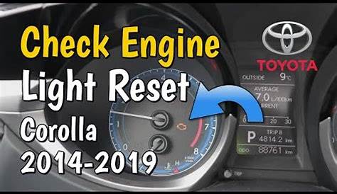 Check Engine Light Reset, Toyota Corolla 2014-2019 - YouTube