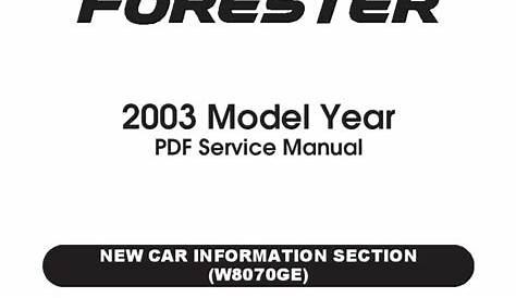 Subaru Forester 1999-2004 Full Repair Service Manual Download - Service