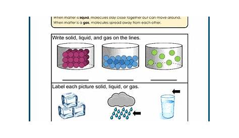 11 Best States of Matter Worksheets for Understanding Solids, Liquids