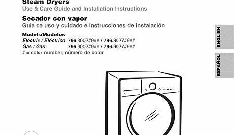 Kenmore 79680441900 User Manual DRYER Manuals And Guides L0910077