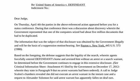 Letter regarding evidence seized - Attorney Docs