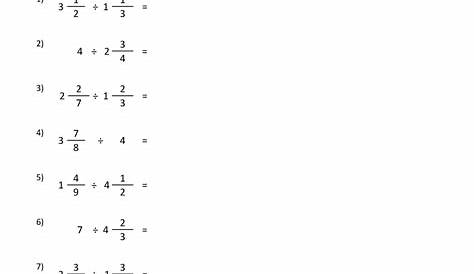 Multiplying Fractions And Whole Numbers Worksheet / Multiply And Divide