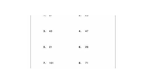 prime and composite numbers worksheets 4th grade
