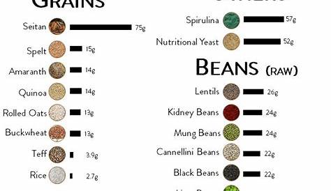chart of vegetarian protein
