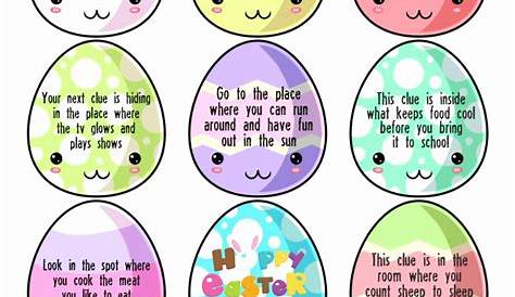 Easter Egg Printable Clues in 2021 | Easter scavenger hunt, Easter egg