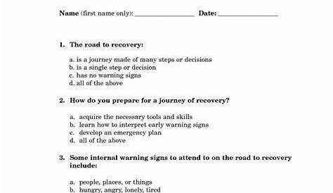 Early Recovery Worksheets Lovely 16 Best Of Recovery Support — db-excel.com