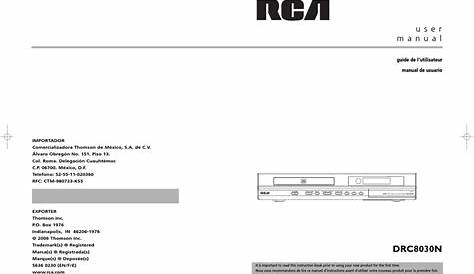 rca drc8030n dvd recorder user manual