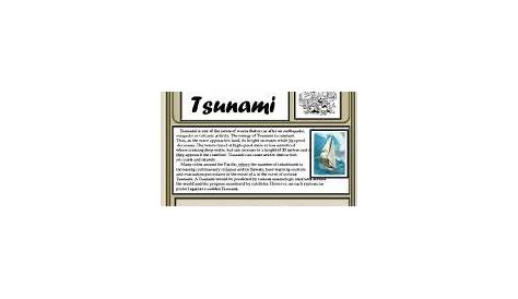 Tsunami worksheets