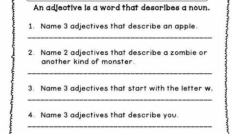 Adjectives Worksheet Grade 5 Pdf - Free Printable Adjectives Worksheets