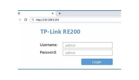 TP-Link RE200 - Default login IP, default username & password