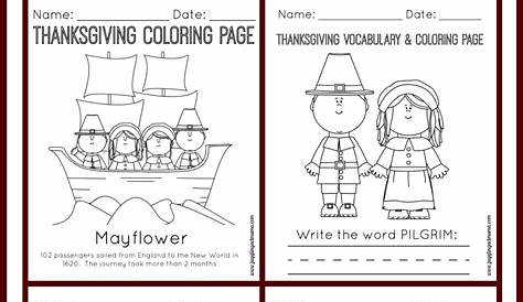 Thanksgiving Vocabulary and Coloring Page Printables - Juggling Act Mama