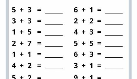 Addition Sums to 10 - Academy Worksheets