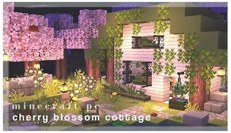 cherry blossom cottage | 桜の木 | minecraft pe speed build. - YouTube