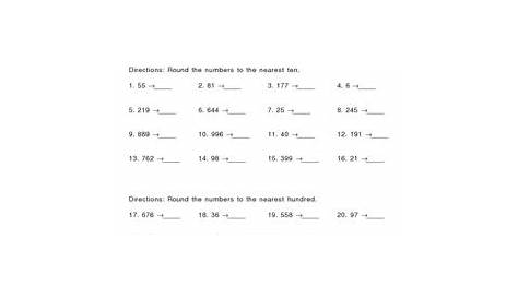 rounding worksheets 3rd grade