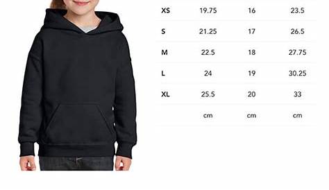 gildan hooded sweatshirt size chart