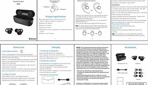 Tws Bluetooth Earphone Manual - True Wireless