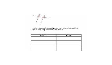 Parallel Line Proofs Worksheet - Promotiontablecovers
